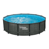 Summer Waves Swimming pool Elite Frame 427 x 107 cm Dark Herringbone + Filter pump