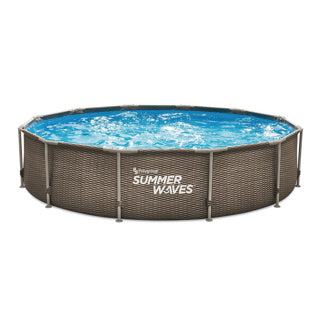Summer Waves Swimming pool Active Frame 366 x 76 cm Dark Double Rattan + Filter pump