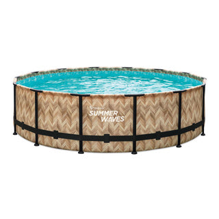 Sommerbølger Swimming Pool Elite Frame 427 x 107 cm lys egetræ