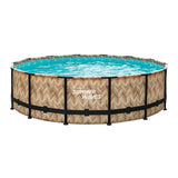 Sommerbølger Swimming Pool Elite Frame 427 x 107 cm lys egetræ