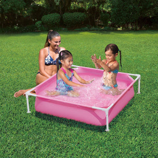 Summer waves swimming pool small frame 122 x 122 x 30 cm pink | 2 pcs