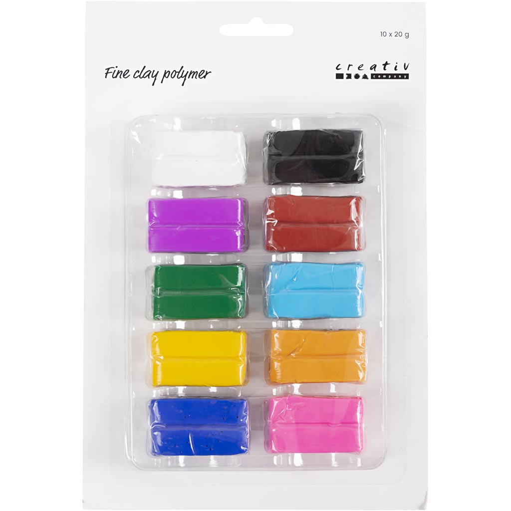 Creativ company fine polymer clay, colorful, 10x20 gr 1 box