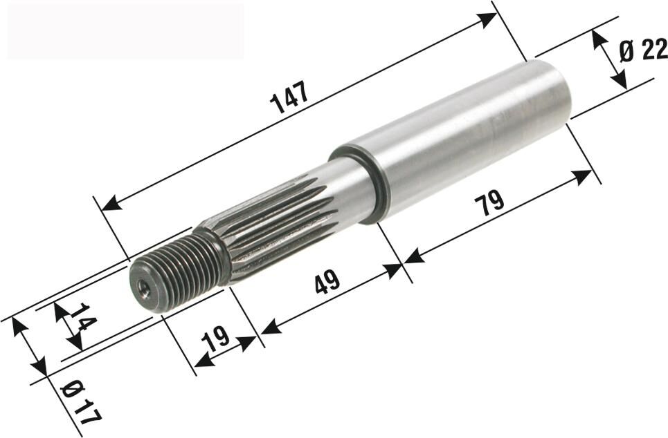 Aandrijfas rear wheel drive shaft minarelli engine