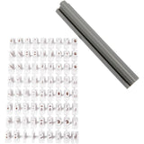 Creativ company rubber stamp set, letters, numbers, h: 6 mm, white, 1 set