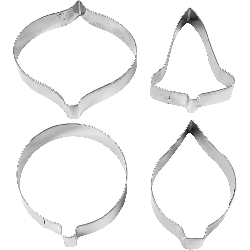 Creativ company cookie cutters, bell, ball, group, prism, h: 8 cm, 4 pieces 1 box