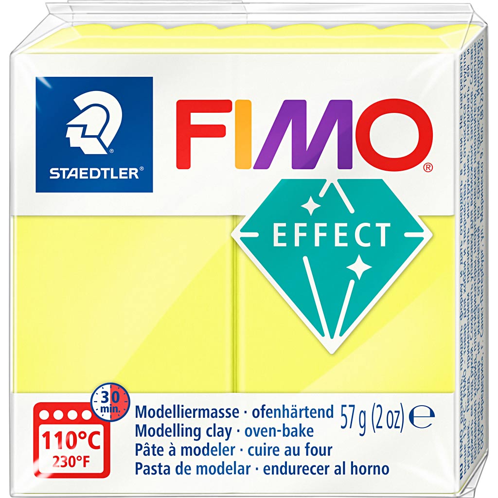Éifeacht FIMO Clay Clay Neon Geel, 57gr