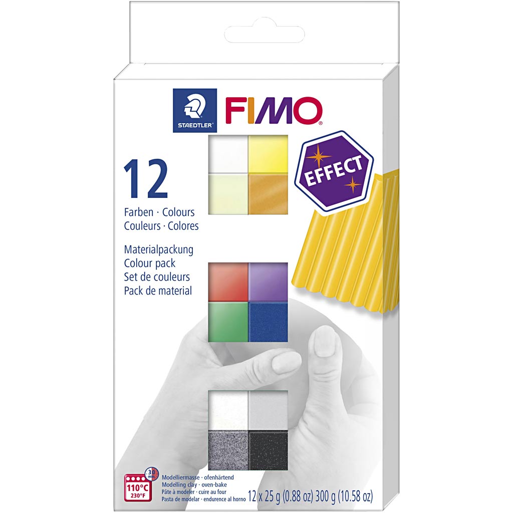 Creativ company fimo effect modeling clay various colors, 12x25gram