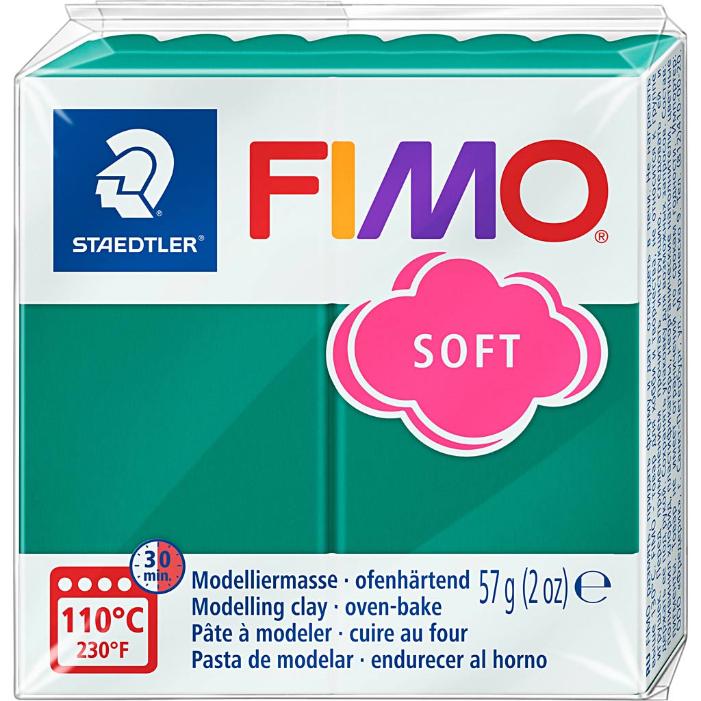 Fimo® soft, emerald, 57 gr 1 box