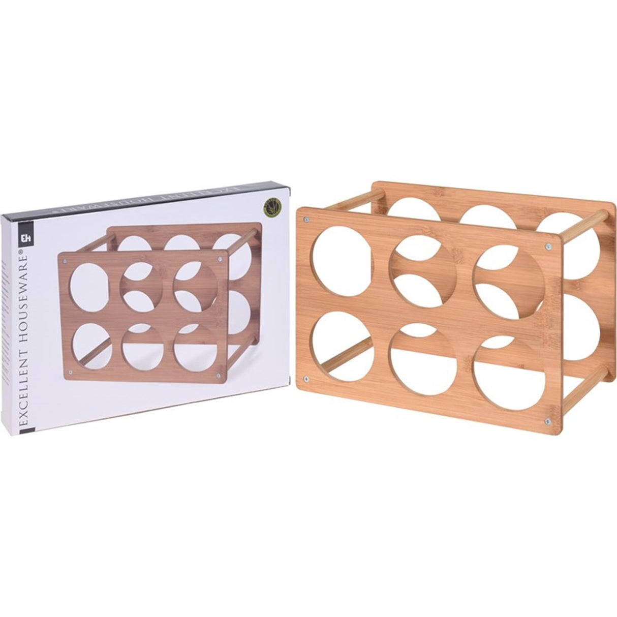 Excellent houseware bamboo wine rack for 6 bottles