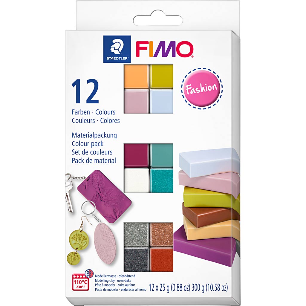 Fimo® soft, pastel colours, 12x25 gr 1 box
