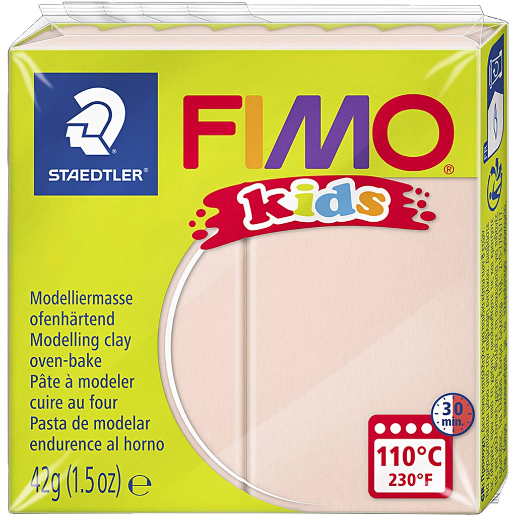 Fimo barn monterande lerljus beige, 42gr