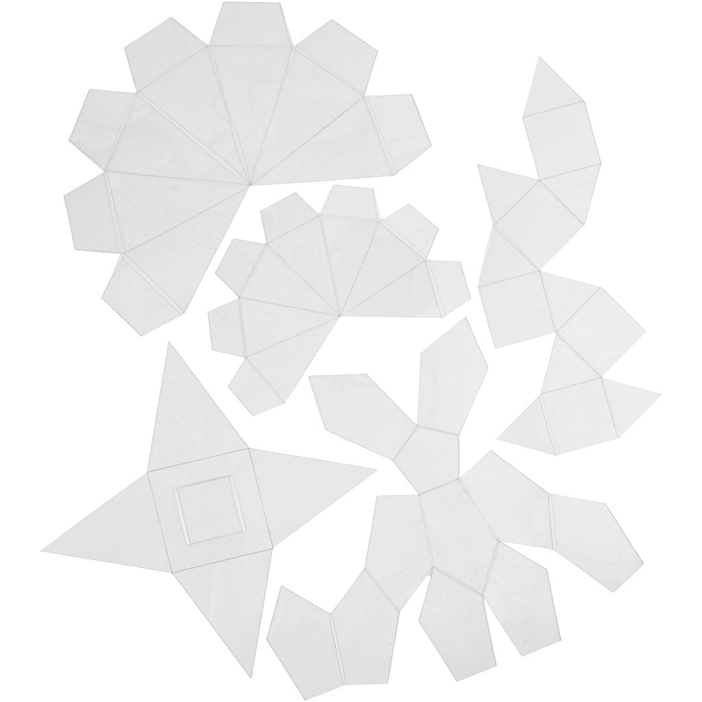 Creativ company gietvormen, geometrische vormen, h: 6-13 cm, transparant, 5 stuk 1 doos