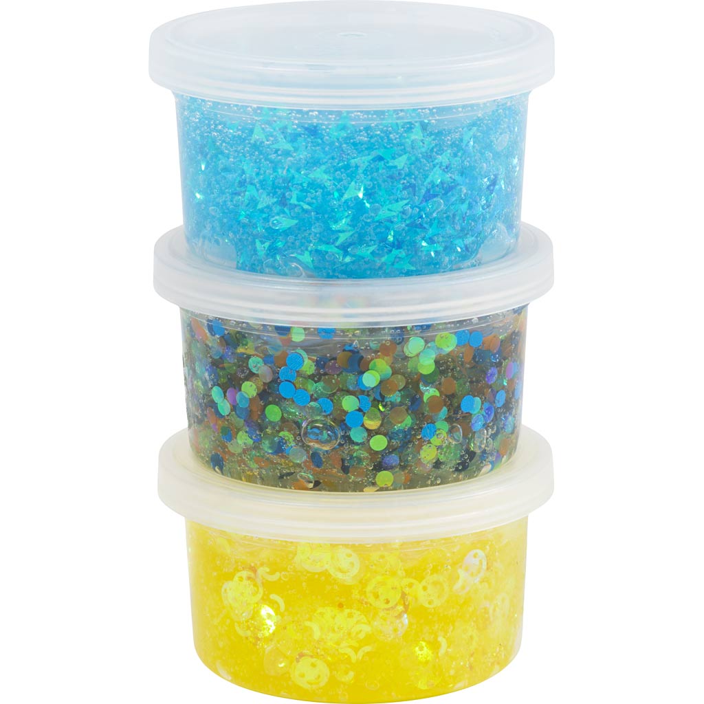 Creativ company sequin clay, blauw groen harmonie, 3x60 gr 1 doos