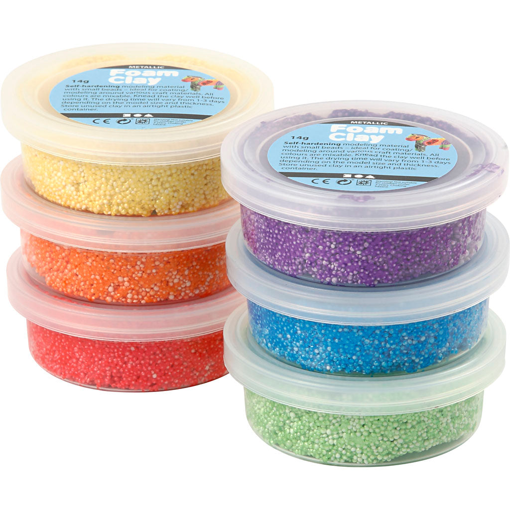 Foam clay®, metallic, strong colours, 6x14 gr 1 box