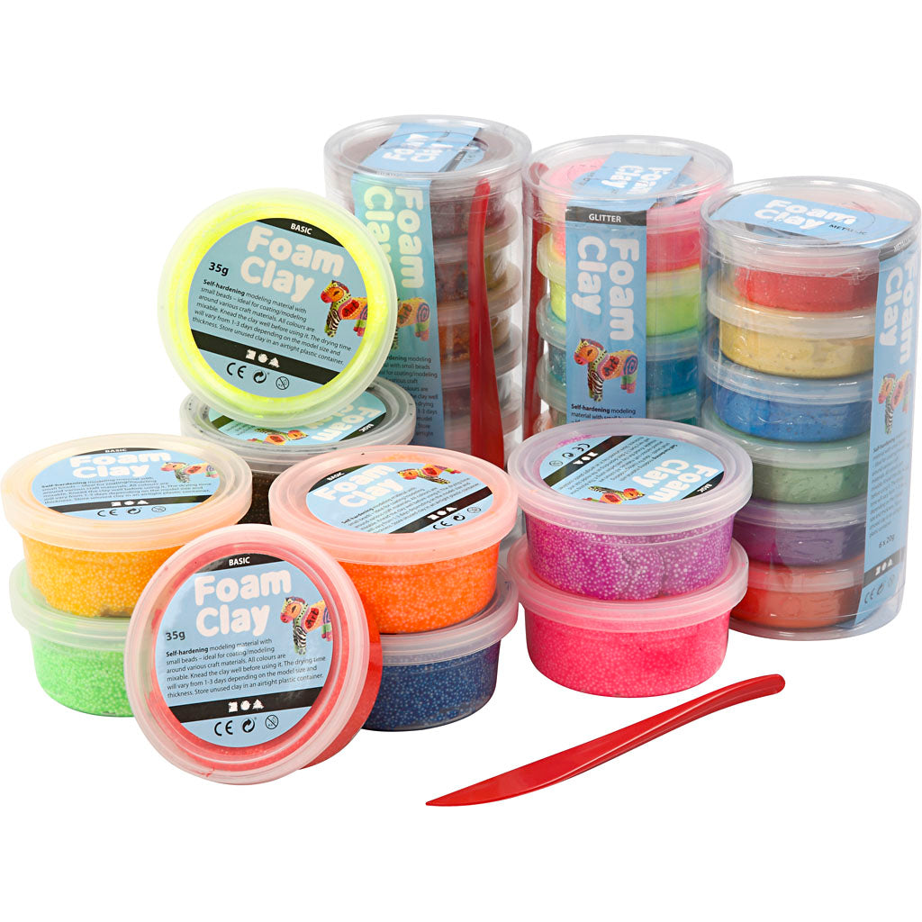 Foam clay®, glitter, various colours, 28 box 1 box