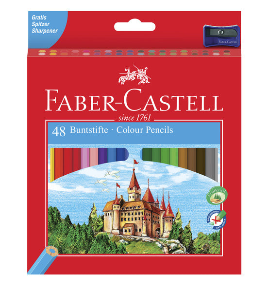 Faber castell fc-120148 colored pencil faber-castell castle hexagonal cardboard case with 48 pieces