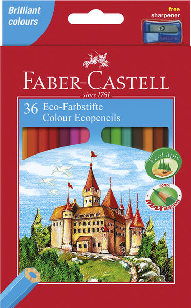 Faber Castell FC-120136 Pencil colorato Faber-Castell Castle Casto di cartone esagonale con 36 pezzi