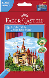 Faber Castell FC-120136 Pencil colorato Faber-Castell Castle Casto di cartone esagonale con 36 pezzi