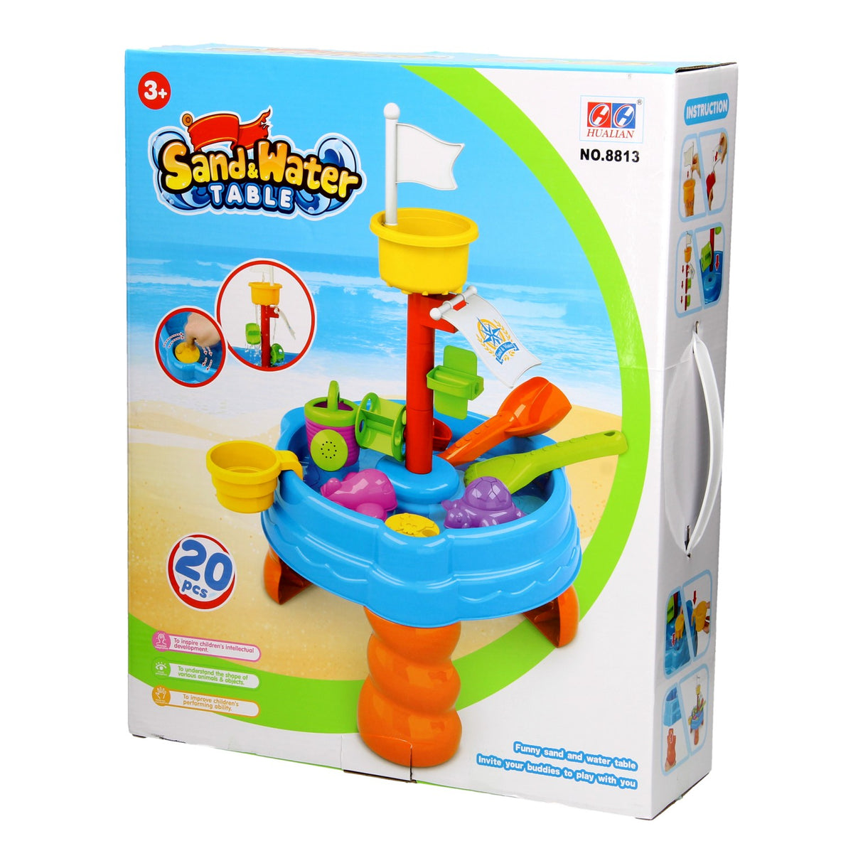 Sand and water table with tower, 20dlg.