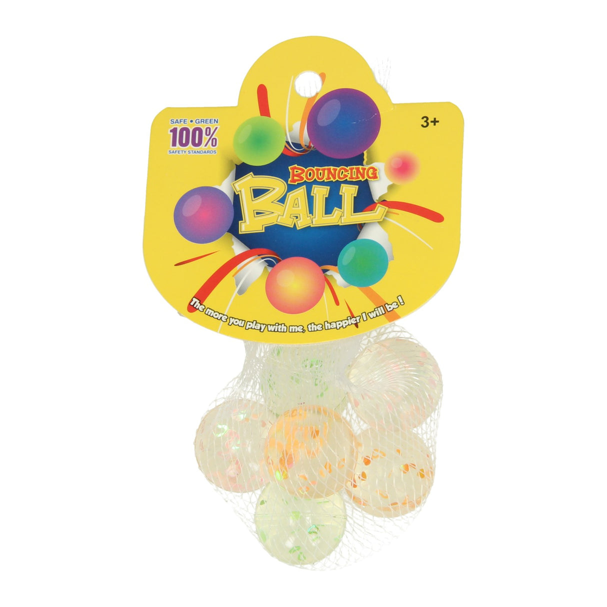 Palline rimbalzanti trasparenti maculate, 6 pz