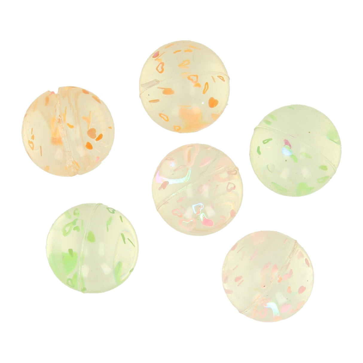 Bounder balls Transparent speckle, 6st