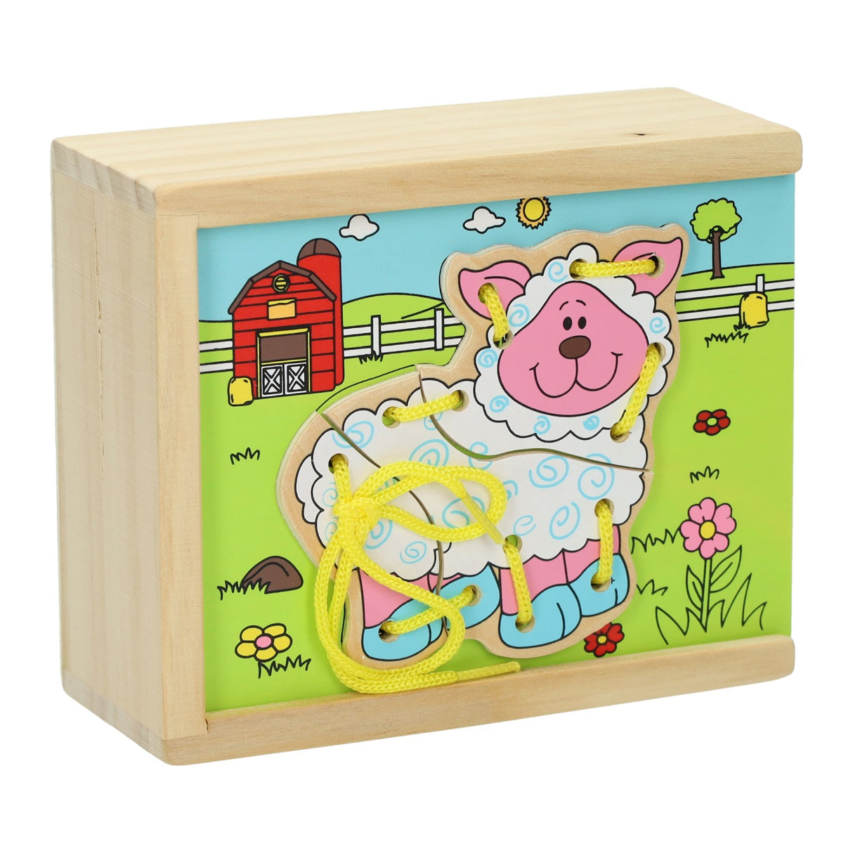 Holz Strooss Puzzle Farm, Set vu 4