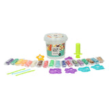 Clay set in barrel - 18 colors of clay - 28 pieces.