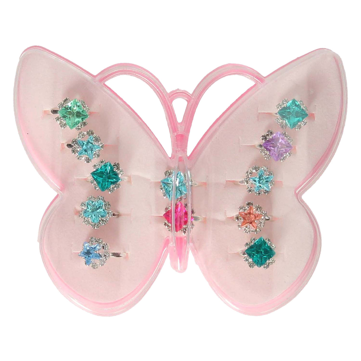 Ring set in butterfly box, 12 pcs.