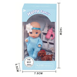 Poppensetje met pet vriend mini pop
