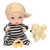 Poppensetje met pet vriend mini pop