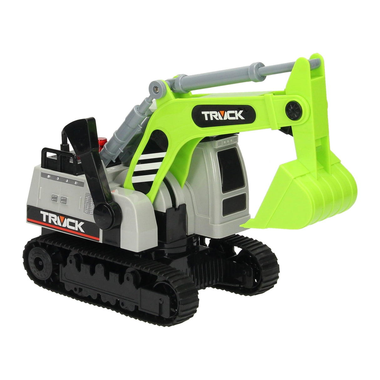 Excavator with caterpillar tires with light and sound