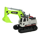 Excavator with caterpillar tires with light and sound