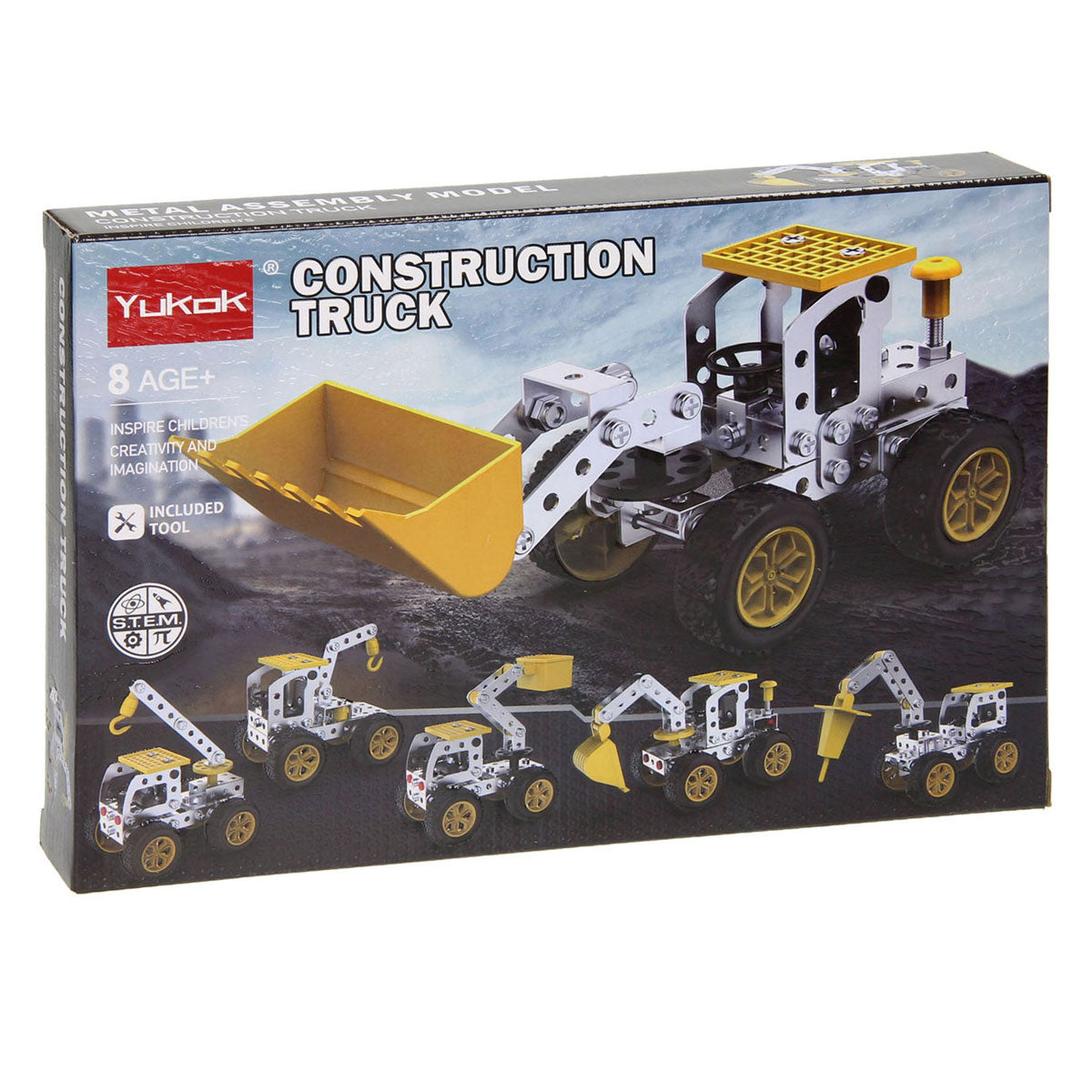 Metal construction kit truck with aerial work platform, 115 pcs.