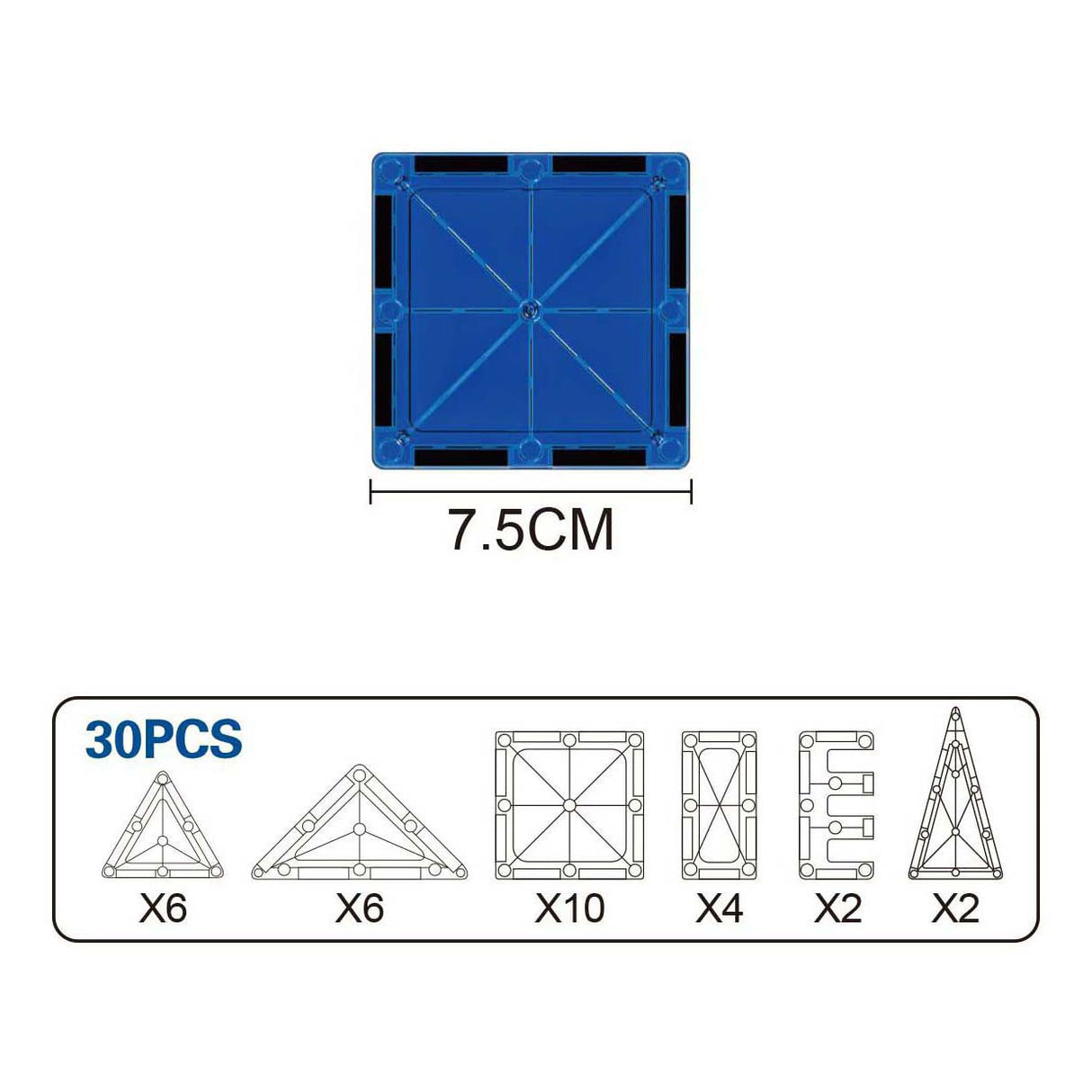 Bouwset magneetpanelen - 50dlg.