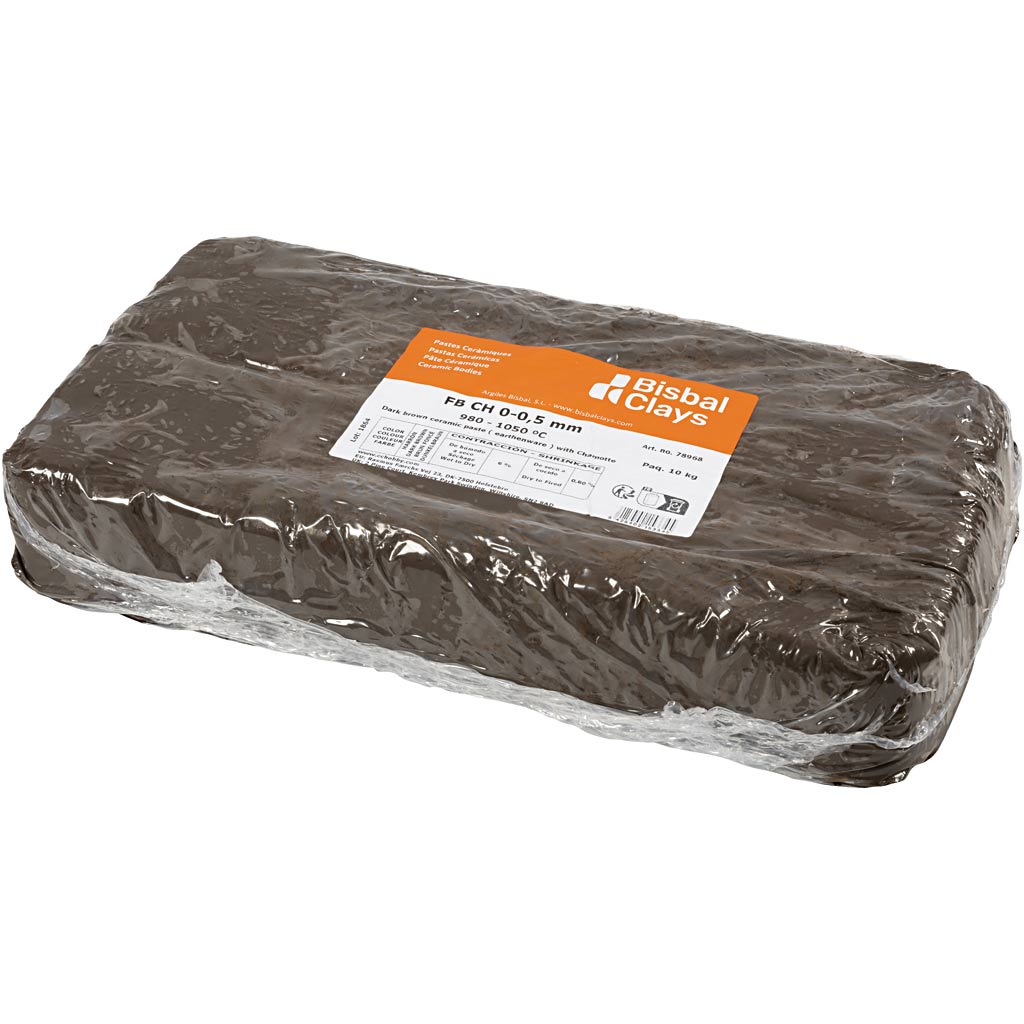 Clay with chamotte, dark brown, 10 kg 1 box