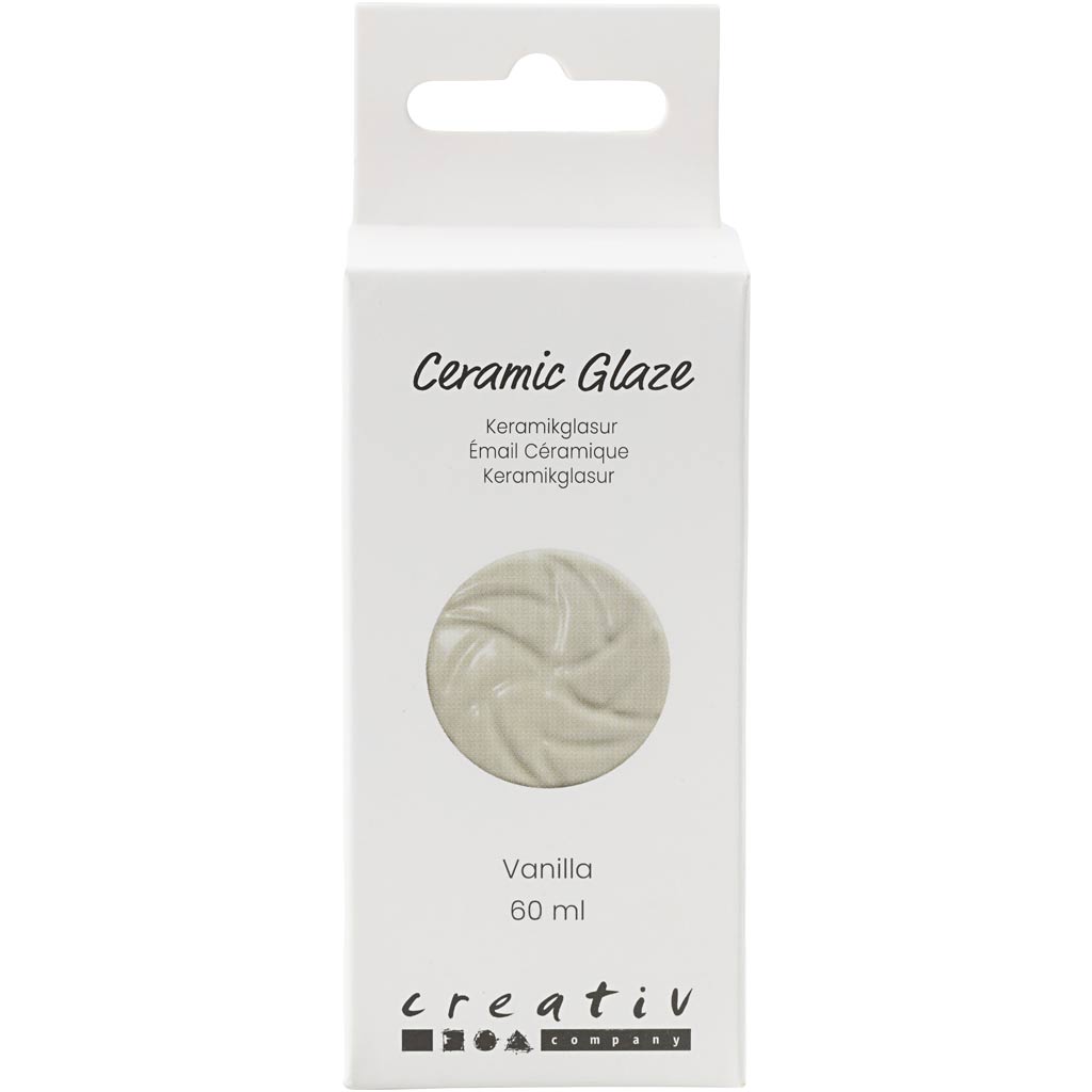 Creativ company ceramic glaze, 984-1101 °c, opaque, vanilla, 60 ml 1 bottle