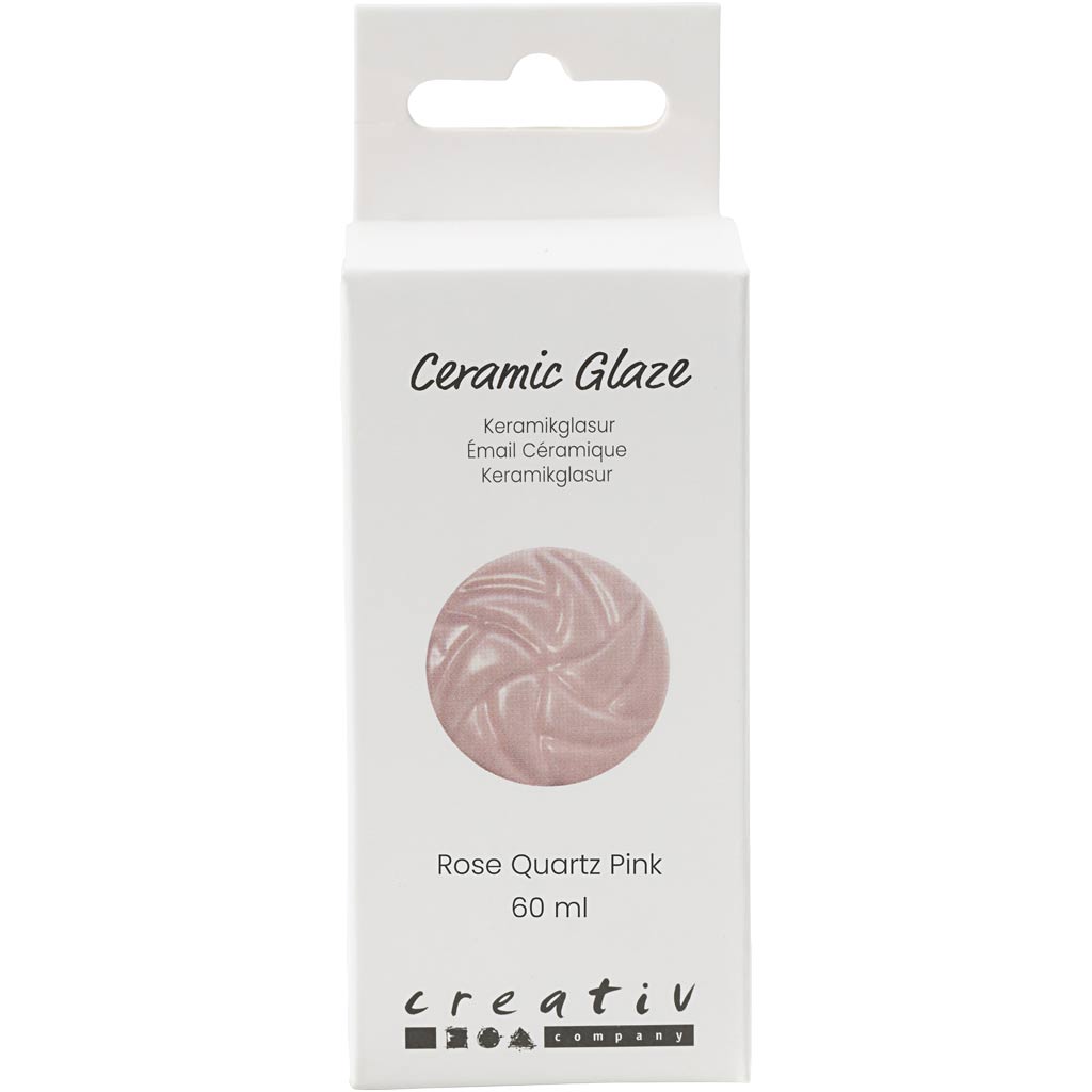 Creativ company keramiek glazuur, 984-1101 °c, dekkend, rose, 60 ml 1 fles