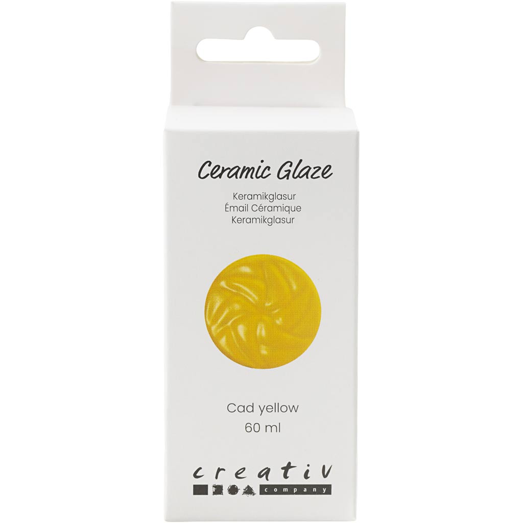 Creativ company keramiek glazuur, 984-1101 °c, dekkend, cad yellow, 60 ml 1 fles