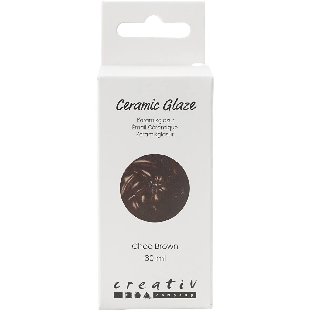Creativ company keramiek glazuur, 984-1101 °c, dekkend, chocolate brown, 60 ml 1 fles