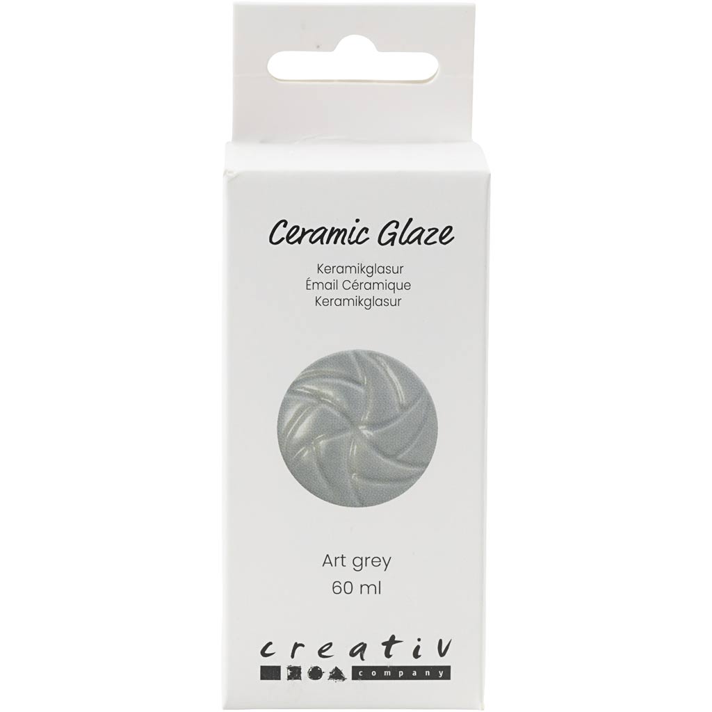 Creativ company ceramic glaze, 984-1101 °c, opaque, art grey, 60 ml 1 bottle
