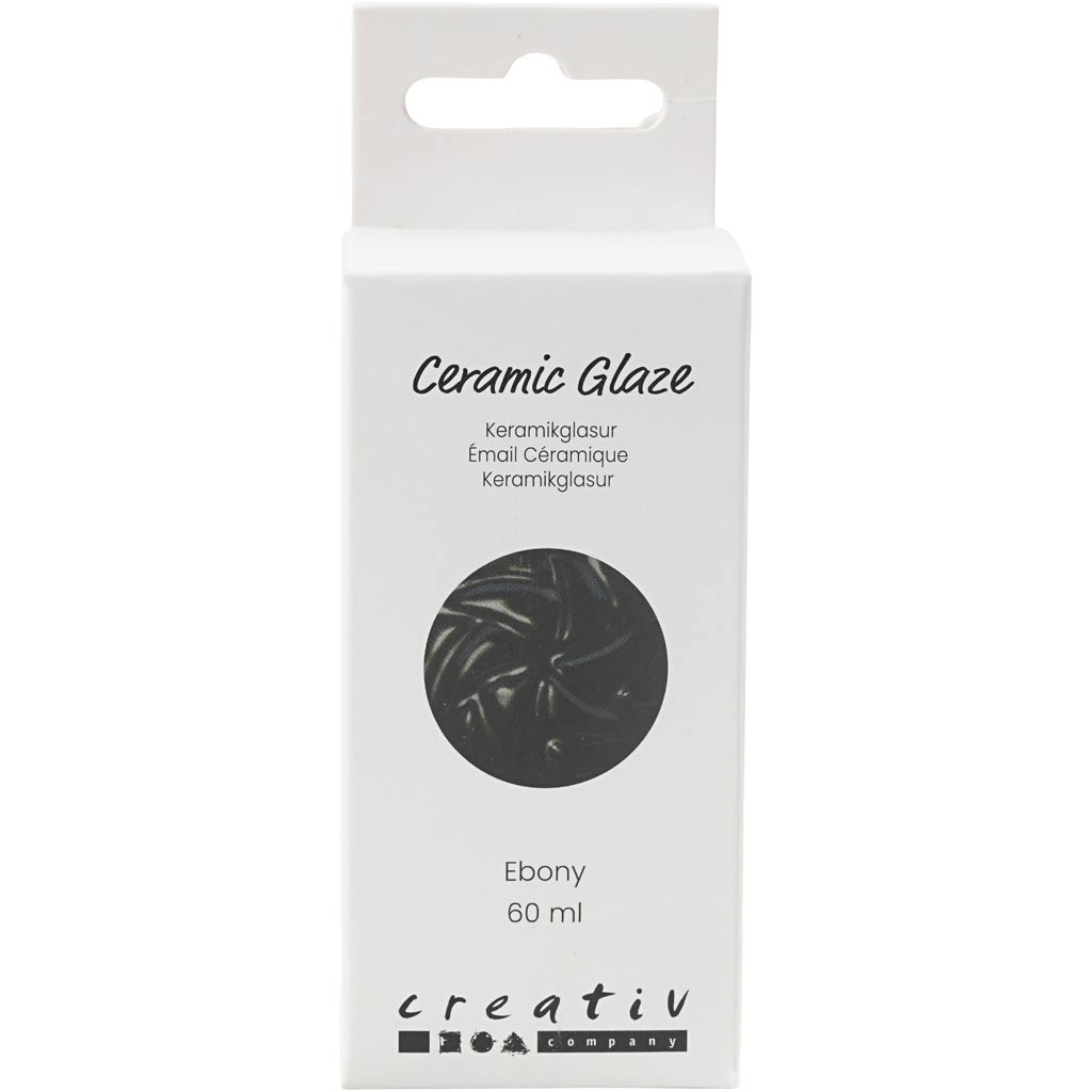 Creativ company keramiek glazuur, 984-1101 °c, dekkend, ebony, 60 ml 1 fles