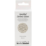 Creativ company gespikkeld keramiekglazuur, 999-1060 °c, dekkend, snow white, 60 ml 1 fles