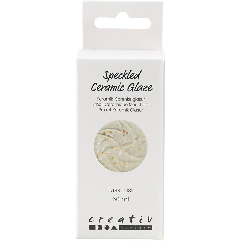 Creativ company gespikkeld keramiekglazuur, 999-1060 °c, dekkend, tusk tusk, 60 ml 1 fles