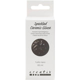 Creativ company gespikkeld keramiekglazuur, 999-1060 °c, dekkend, tutto nero, 60 ml 1 fles