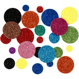 Foam Shapes Glitter Circles, 150 pcs.