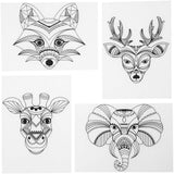 Shrink Film Sheets with Wild Animal Motifs, 4 pcs.