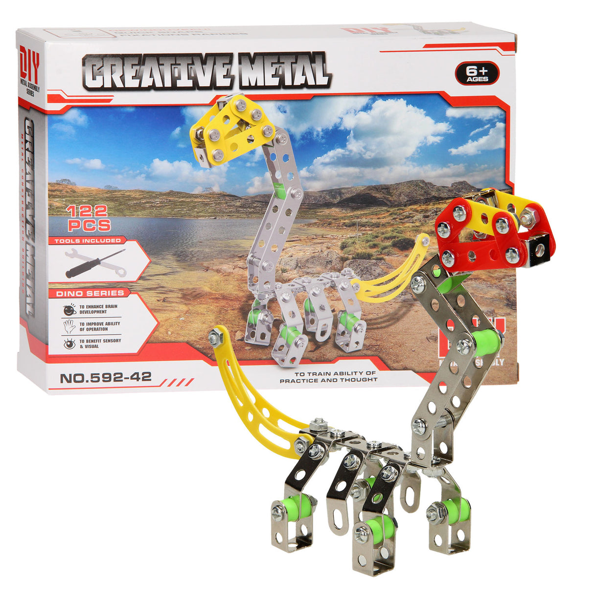 Bauset Metal Dino, 122 Stéck.