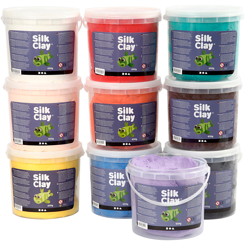 Silk clay®, various colours, 10x650 gr 1 box
