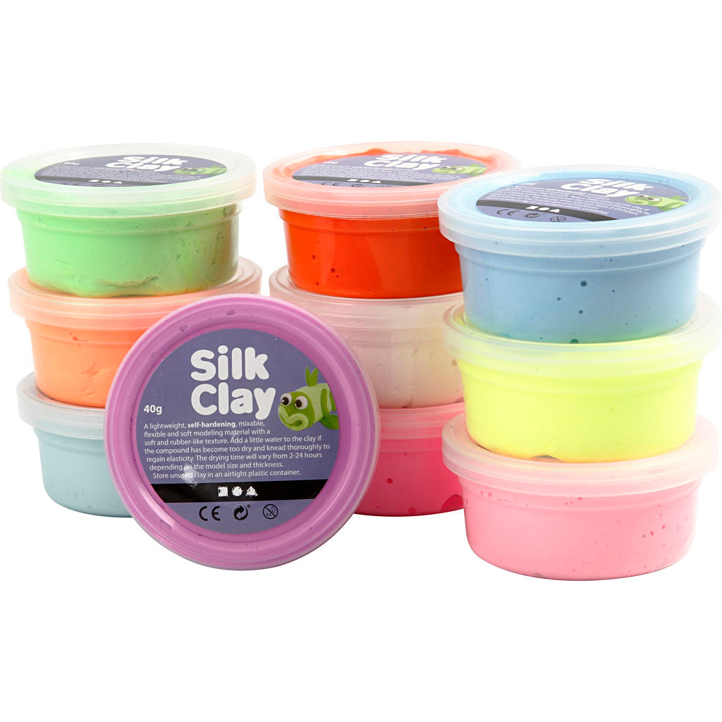 Silke Clay - Lyse farver, 10x40gr