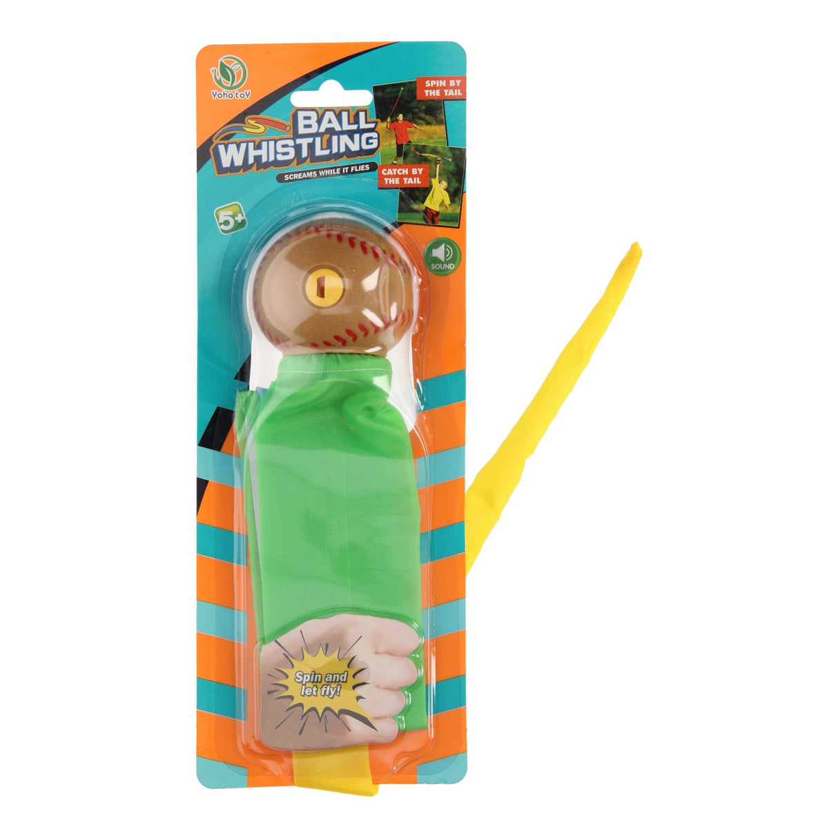 Throwing ball with whistle